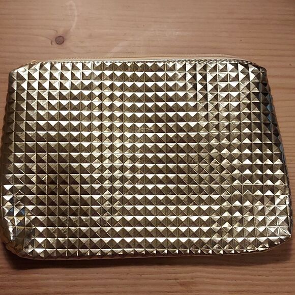 Cosmetic bag clutch pouch gold and silver set of 2 - Picture 2 of 8